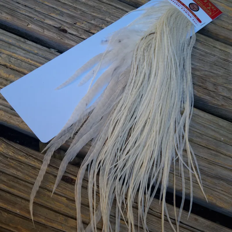 Whiting 1/2 BRONZE Grade Dry Fly Rooster Saddle in White-3